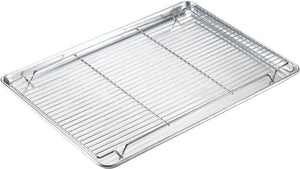 Browne - 17" x 25" Nickel Plated Rib Wire Grate for Full Size Pan - 575525