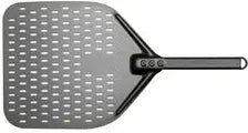 Browne - 18x16" Hard Anodized Aluminum Perforated Pizza Peel with 26" Handle - 246260