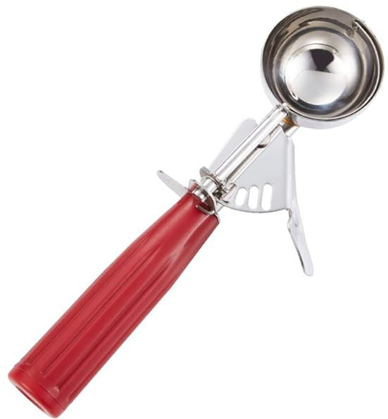 Browne - 1.35 Oz Stainless Steel Ice Cream Scoop with Red Handle - 573324