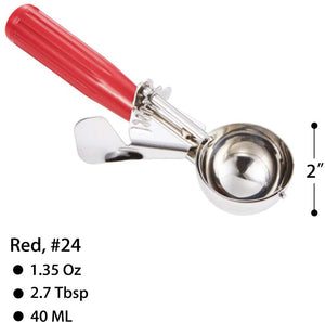 Browne - 1.35 Oz Stainless Steel Ice Cream Scoop with Red Handle - 573324