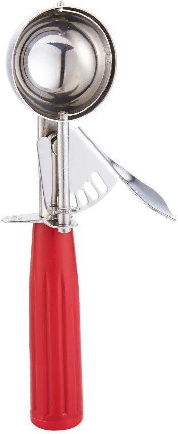 Browne - 1.35 Oz Stainless Steel Ice Cream Scoop with Red Handle - 573324