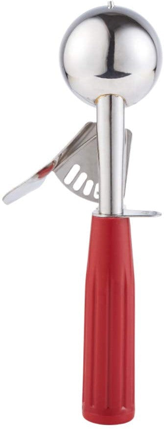 Browne - 1.35 Oz Stainless Steel Ice Cream Scoop with Red Handle - 573324