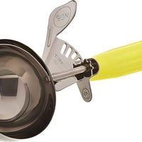 Browne - 1.75 Oz Stainless Steel Ice Cream Scoop With Yellow Handle - 573320