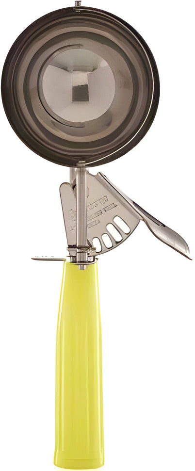 Browne - 1.75 Oz Stainless Steel Ice Cream Scoop With Yellow Handle - 573320