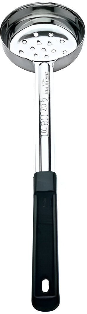 Browne - 2 Oz Perforated Stainless Steel Portioner / Spoodles with Black Handle (5722P) - 5757221