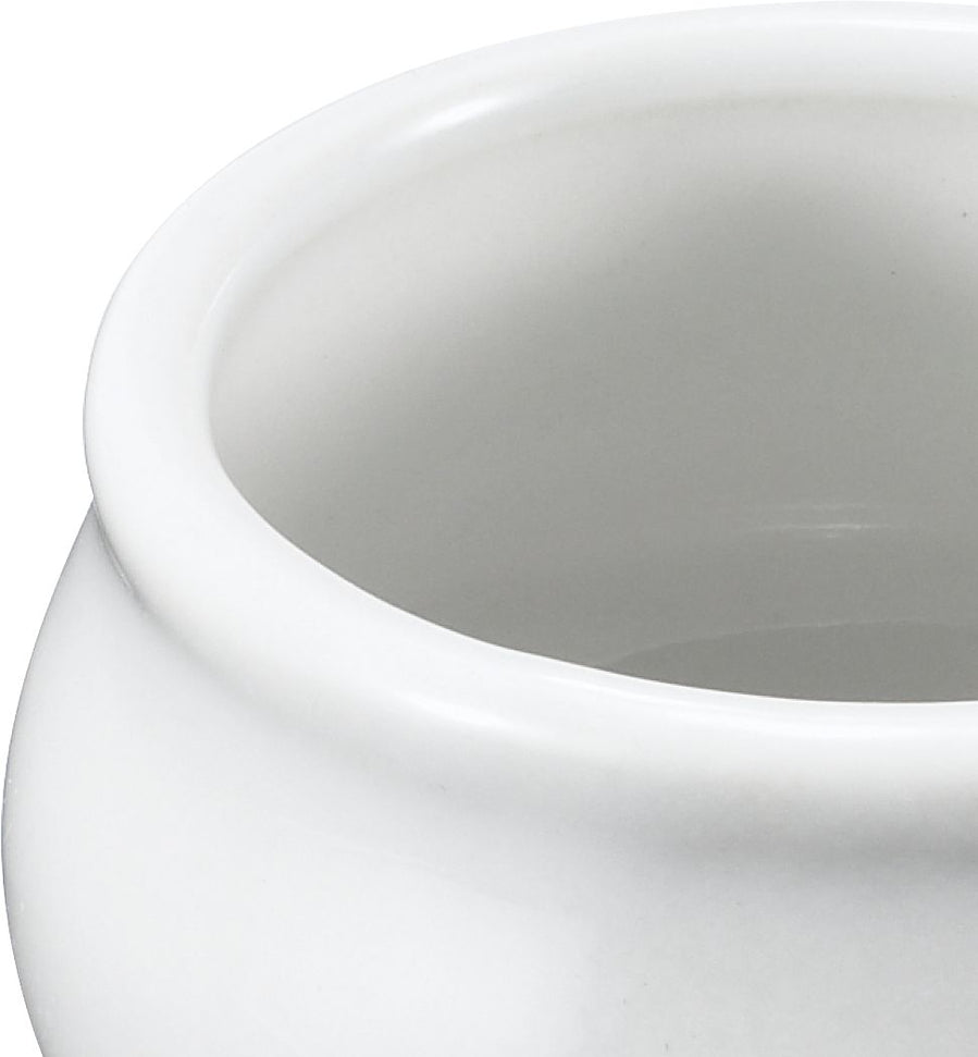 Browne - 2 Oz Round White Butter/Sauce Pot - 564002W
