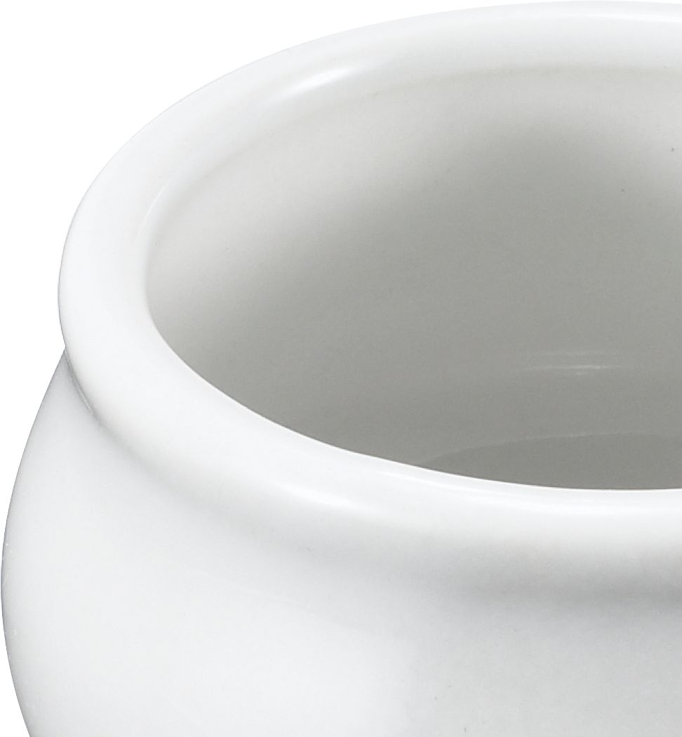 Browne - 2 Oz Round White Butter/Sauce Pot - 564002W