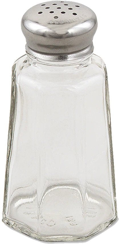 Browne - 2 Oz Salt & Pepper Glass Shakers with Stainless Steel Top, Pack of 12 - 575232