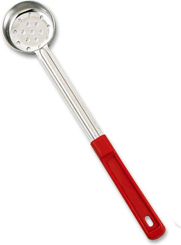 Browne - 2 Oz Stainless Steel Perforated Portioner / Spoodles with Red Handle, 1 PC (5742P) - 5757421