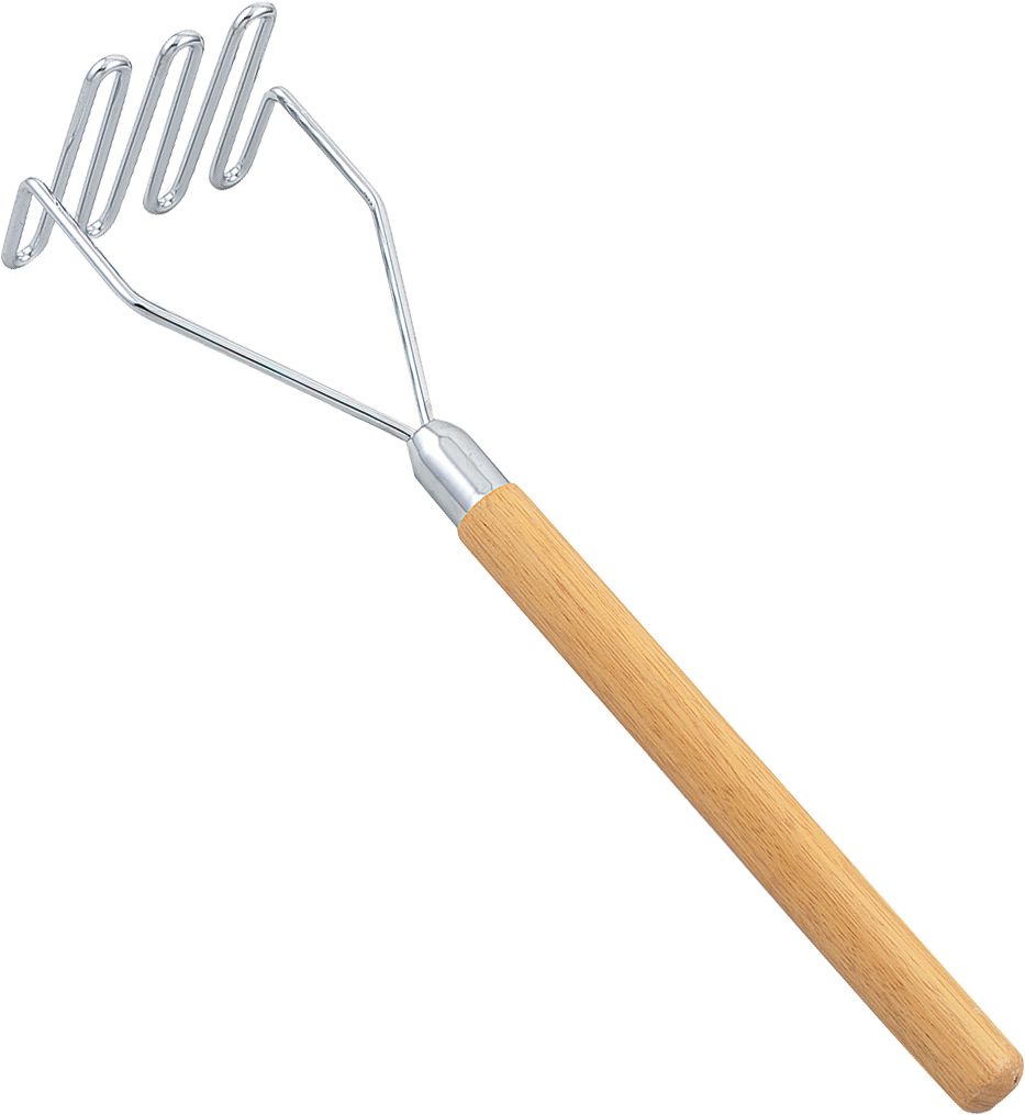 Browne - 23" Nickel Plated Wooden Handle Potato Masher - 1623