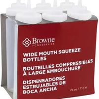 Browne - 24 Oz Plain White Wide Mouth Squeeze Dispenser ( Pack of 6) - 57802500