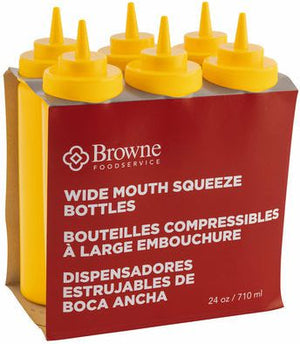 Browne - 24 Oz Yellow Wide Mouth Squeeze Dispenser (Set Of 6) - 57802517