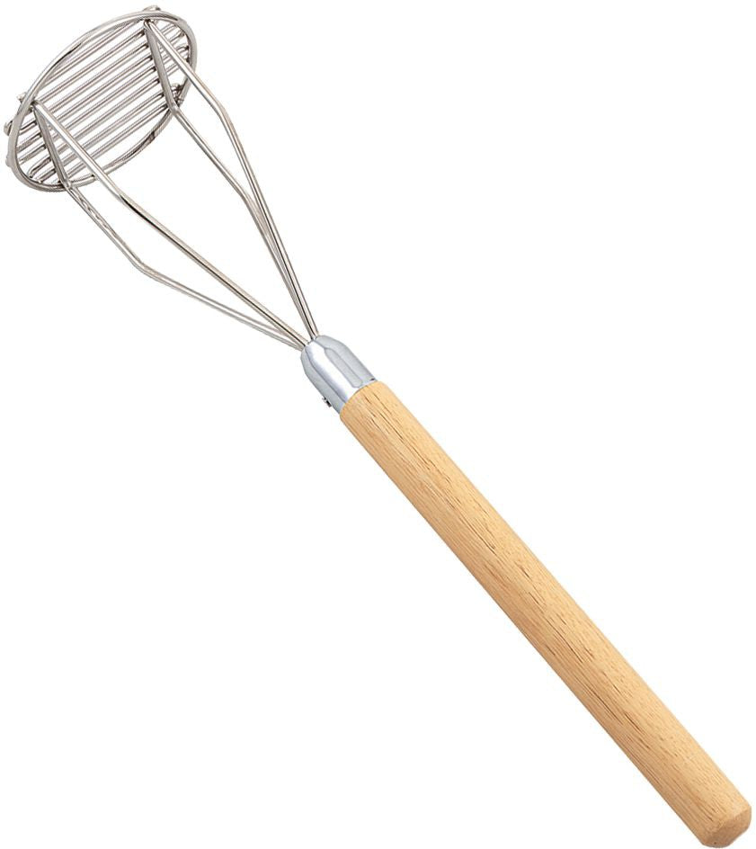 Browne - 25" Stainless Steel Round Wooden Handle Potato Masher - 1725