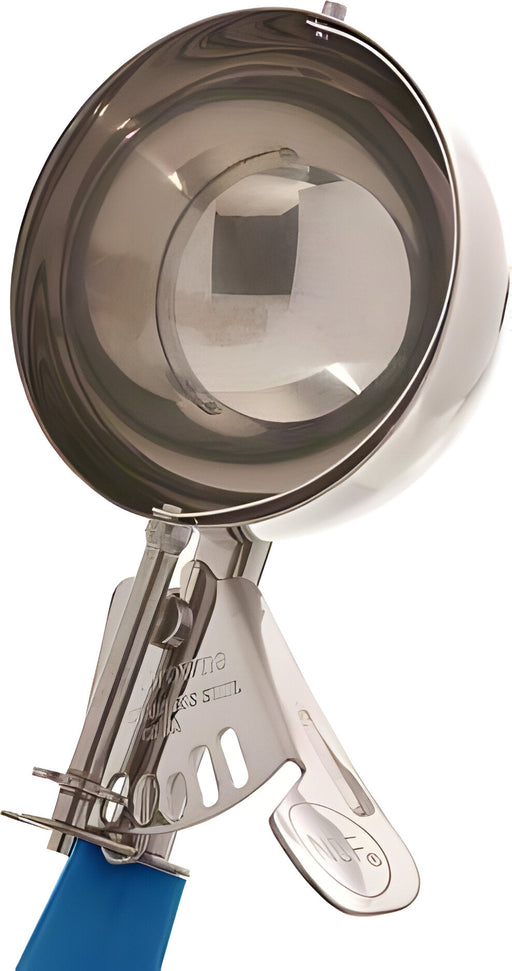Browne - 2.25 Oz Stainless Steel Standard Ice Cream Scoop With Blue Handle - 573316