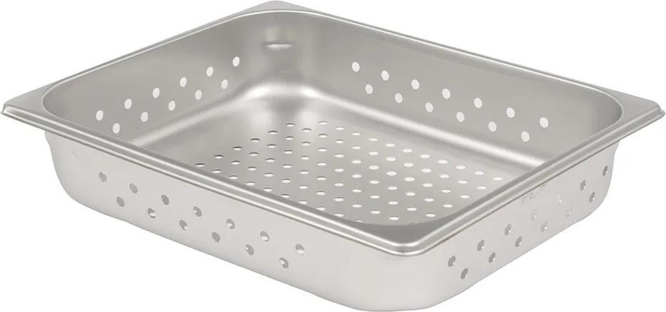 Browne - 2.5" Stainless Steel 1/2 Perforated Deep Steam Table Pan - 21212