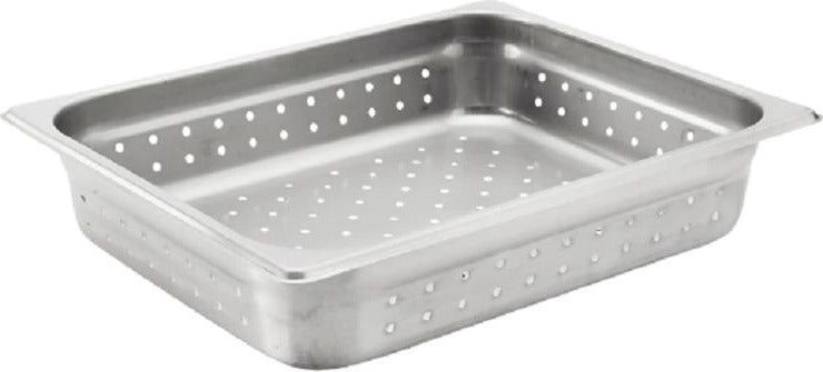 Browne - 2.5" Stainless Steel Perforated Anti-Jam Half Size Steam Pan - 5781212