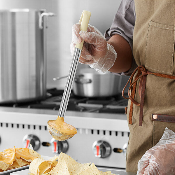 Browne - 3 Oz Stainless Steel Ladle with Ivory Coated Handle - 9943IVR