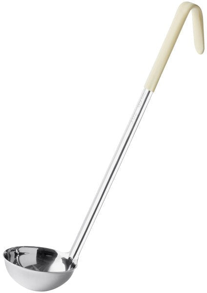 Browne - 3 Oz Stainless Steel Ladle with Ivory Coated Handle - 9943IVR