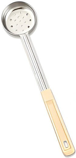 Browne - 3 Oz Stainless Steel Perforated Portioner / Spoodles with Beige Handle, 1 PC (5743P) - 5757431
