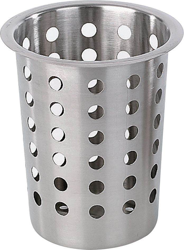Browne - 3.75" Stainless Steel Perforated Cutlery Cylinder - 80110