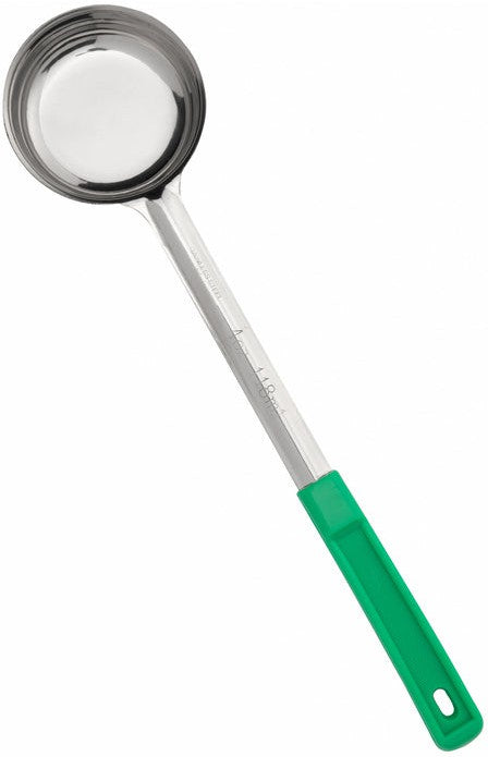 Browne - 4 Oz Stainless Steel Portioner / Spoodles with Green Handle, 1 PC (5744) - 5757440