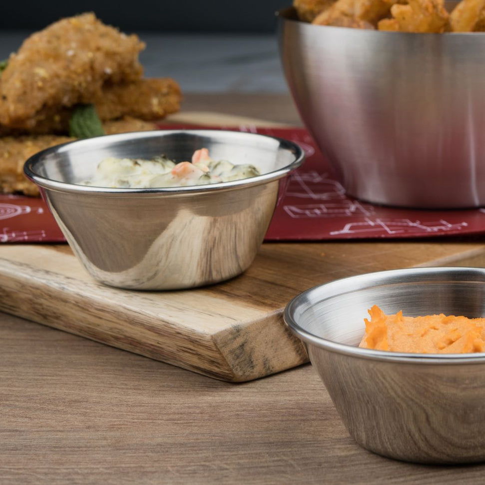 Browne - 4 Oz Stainless Steel Sauce Cup, Pack of 12 - 515057