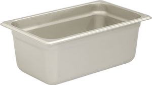 Browne - 4" Stainless Steel Anti-Jam 1/4 Size Steam Table Pan - 98144