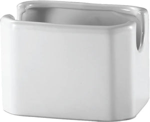 Browne - 4" x 2.8" Ceramic White Sugar Pack Holder - 564006
