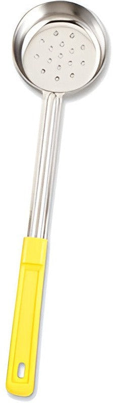 Browne - 5 Oz Stainless Steel Perforated Portioner / Spoodles with Yellow Handle, 1 PC (5745P) - 5757451