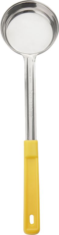 Browne - 5 Oz Stainless Steel Portioner / Spoodles with Yellow Handle, 1 PC (P5745) - 5757450
