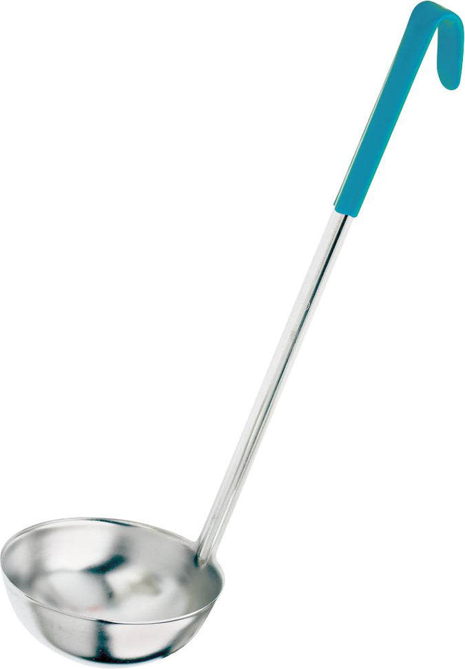 Browne - 6 Oz Stainless Steel with Teal Coated Handle Ladle - 9946TL