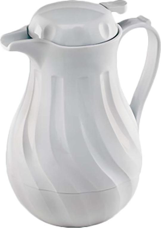 Browne - 64 Oz White Beverage Server with Swirl Push Button - 744228