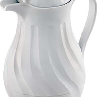 Browne - 64 Oz White Beverage Server with Swirl Push Button - 744228
