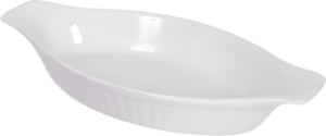 Browne - 8 Oz Ceramic White Ribbed Lasagna Baker - 564011