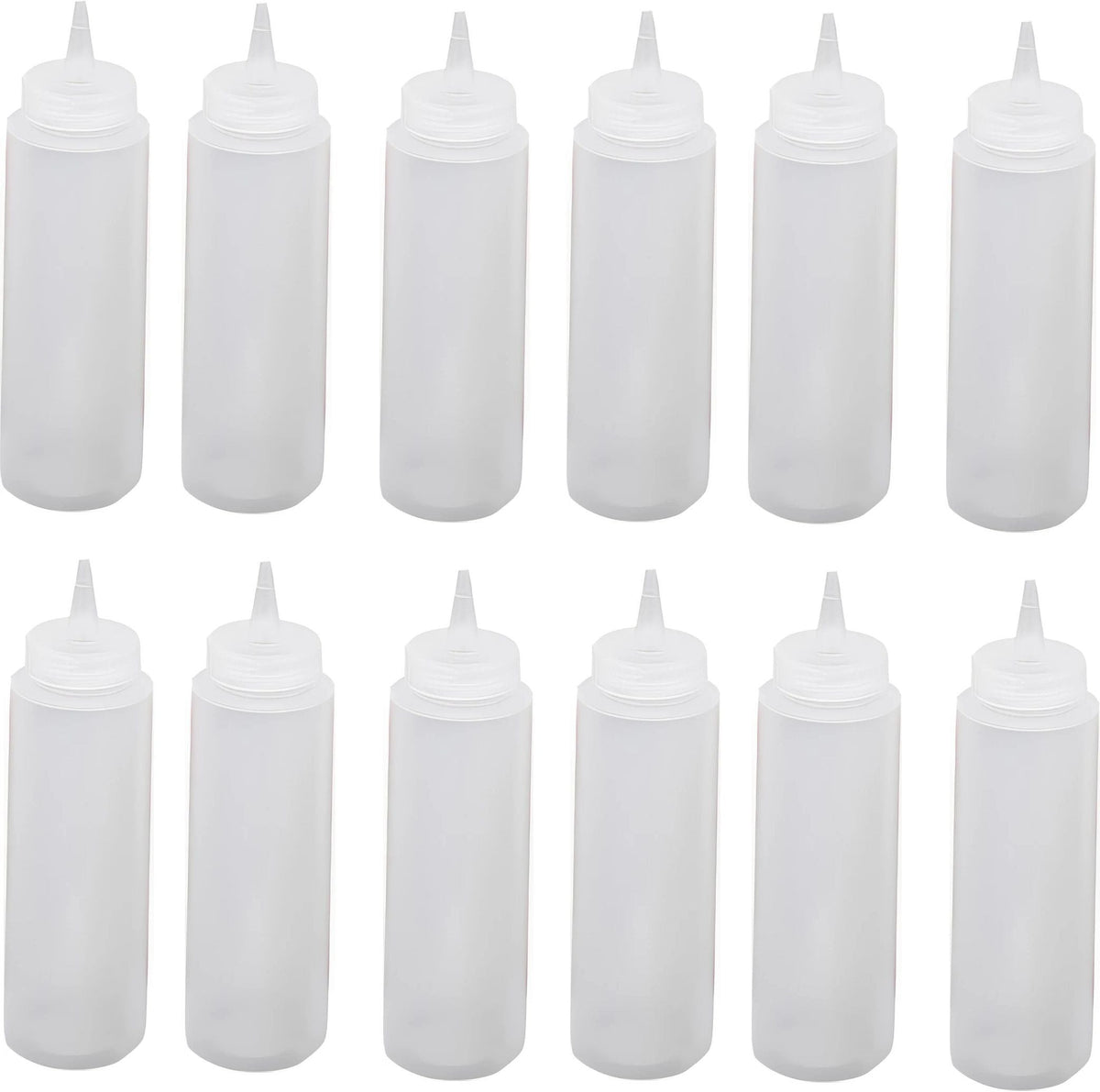 Browne - 8 Oz Clear Squeeze Bottles, Pack of 12 - 1102