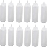 Browne - 8 Oz Clear Squeeze Bottles, Pack of 12 - 1102