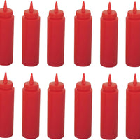 Browne - 8 Oz Red Squeeze Bottles, Pack of 12 - 1100