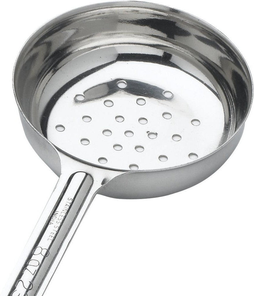 Browne - 8 Oz Stainless Steel Perforated Portioner / Spoodles with Black Handle, 1 PC (5728) - 5757281