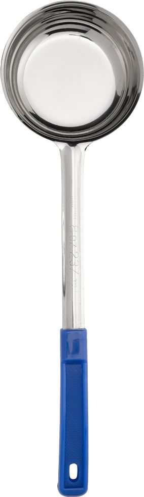 Browne - 8 Oz Stainless Steel Portioner / Spoodles with Blue Handle, 1 PC (5748) - 5757480