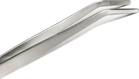 Browne - 8" Stainless Steel Curved Precision Tongs - 57515