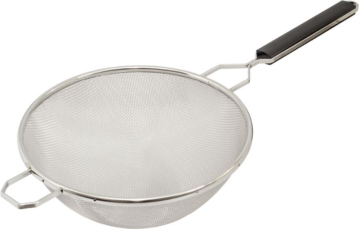 Browne - 8" Stainless Steel Single Mesh Medium Bowl Strainer - 19198