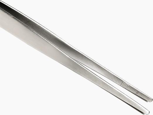 Browne - 8" Stainless Steel Straight Precision Tongs - 57516