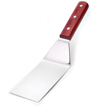 Browne - 8" x 3" Stainless Steel Square Turner with Wood Handle - 574320