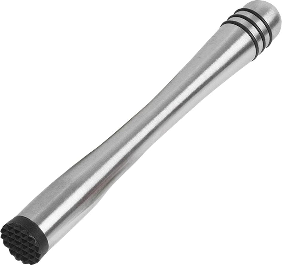 Browne - 8.5" Stainless Steel Muddler With Black Rings Base - 747091