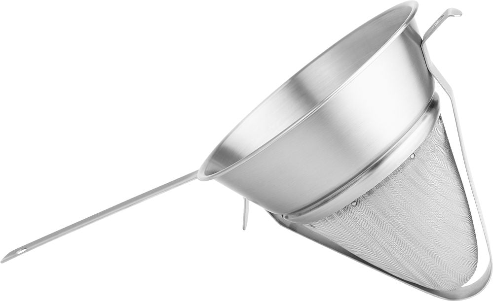 Browne - 8.5" x 9" Stainless Steel Bouillon Strainer with Pan Hook and Reinforced Bar - 575414