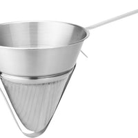 Browne - 8.5" x 9" Stainless Steel Bouillon Strainer with Pan Hook and Reinforced Bar - 575414