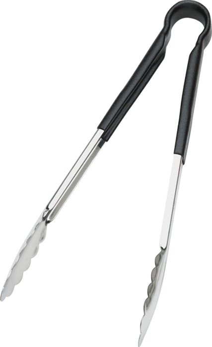 Browne - 9" Stainless Steel Tong with Black Coated Handle - 5511BK