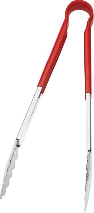 Browne - 9" Stainless Steel Tong with Red Coated Handle - 5511RD