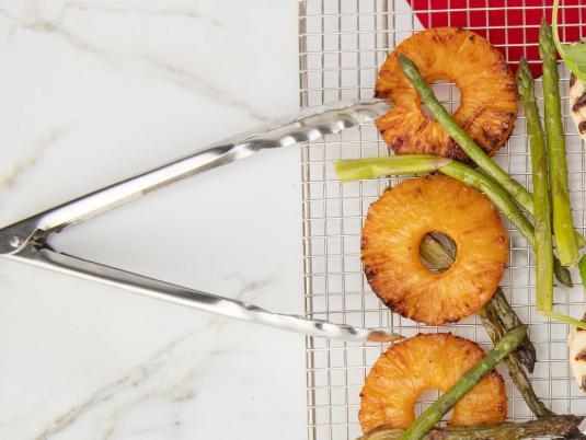 Browne - 9.5" Stainless Steel Heavy Duty Barrel Finish Tong - 57547