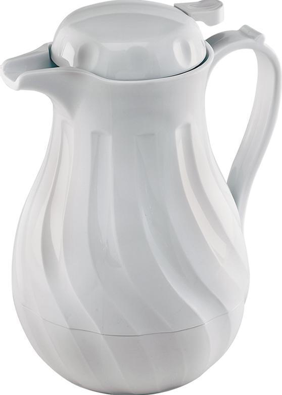 Browne - Beverage Server 20oz White Swirl Push Button - 744220